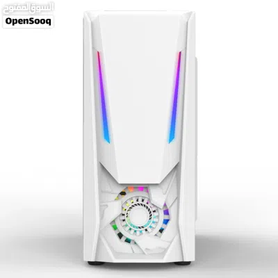 كيس جيمنج ابيض للتجميعات فارغ مع 2 مروحتين - RUIX GAMING 2X FANS WHITE GAMING CASE 2