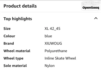 Tian-E Adjustable Inline Skates for Women/Man - Black/Blue Size XL 4