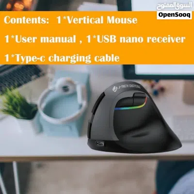 ماوس وايرلس + بلوتوث عامودي J-TECH DIGITAL 4