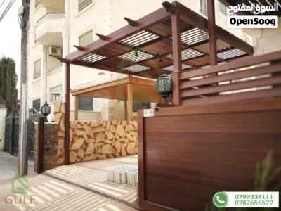 مظلات ابواب درابزين سيكوريت ماتورات حدائق تصميم بيرجولا غرف مغلقة المنيوم خشابي pergola خشب حديد 3