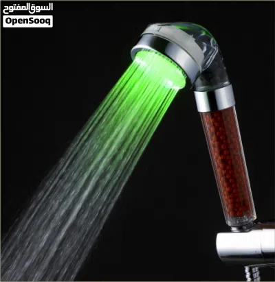 الدوش العجيب المضئ + تقويه ضغط الماء LED shower بدون كهرباء او بطاريات دش حمام 4