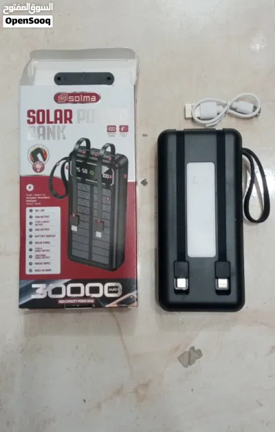 باور بانك شاحن موبايل متنقل سعة عالية 20000 شمسي او كهرباء اضائه LED شاشه شاحن Power Bank بور بنك 2
