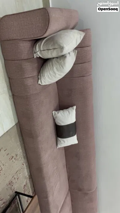 غنفات حرف L مع طاوله بزاويه خشب تفصال 2