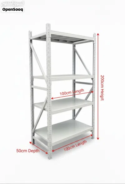 Heavy Duty Metal Storage Rack Shelves 200cm Height × 100cm Width × 50cm Depth 3