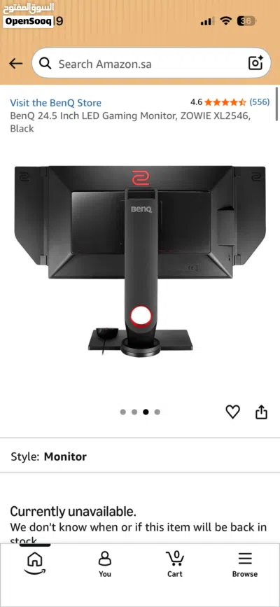 شاشه ZOWIE XL25 240 هرتز 0.5 مللي سكند من افضل شاشات القيمنق استعمال نظيف جدا 2