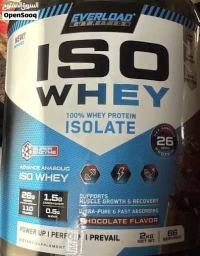 بروتينiso whay protein من شركه ايفر لوديد من انقى البروتينات مستخرج من مصل الحليب دهون0سكر 0بروتين26 4