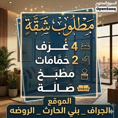مطلوب شقه نظيفه للايجار الموقع الجراف_بني الحارث _الروضه 3