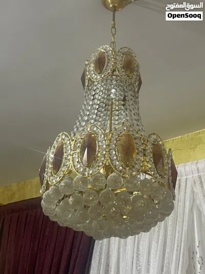 ثريات 2 كبار و2 صغار لون ذهبي وبني 2