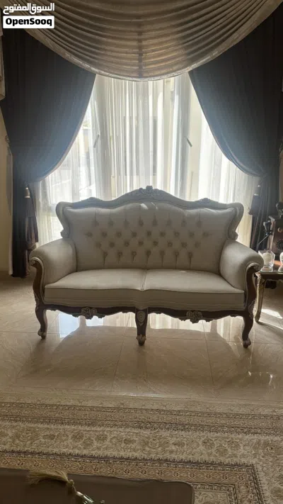 Luxury Hardwood Living Room Set Sofa Chairs Tables طقم أثاث مجلس فاخر كامل كنب وكراسي وطاولات 4