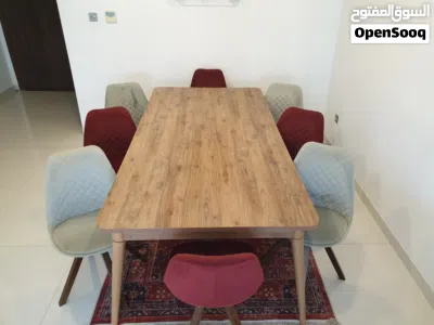 modern 8 persons dinning set with 360_Degree rotating chairs 4