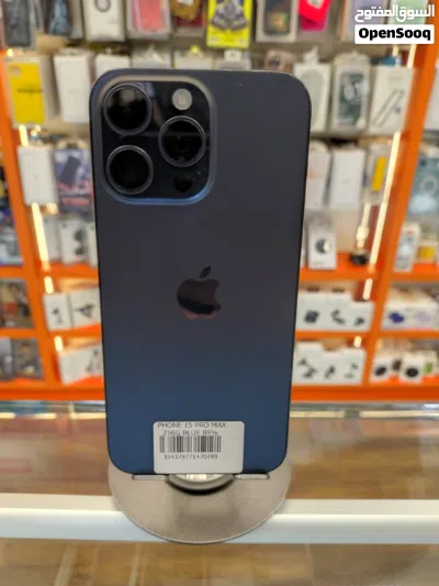 iPhone 15 pro max تخزين 256g لون ازرق بطارية 89% خالي من الخدوش بحالة الوكالة 2