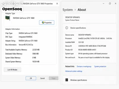 كمبيوتر ألعاب وتصميم متكامل i7-6700 / GTX 1660 / 32GB RAM / بحالة ممتازة 2