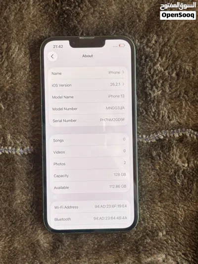 iPhone 13 128GB///ايفون 13 مساحه 128 ذاكرة 128 2