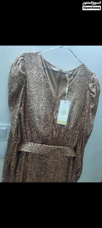 فستان شرعي ذهبي مقاس 46 3