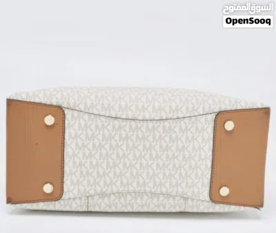 Michael Kors Beige/Tan Signature Coated Canvas and Leather Gramercy. Tote 4