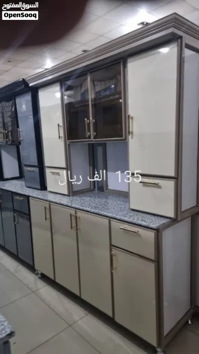 دولاب مطبخ المنيوم و رخام 3