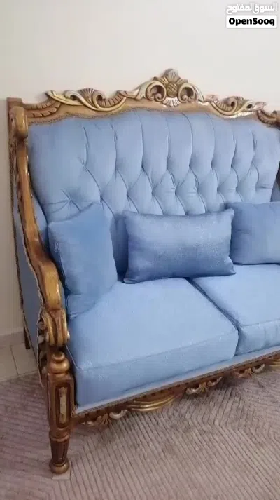 كنب خشب زان فخم حفر خشبي نظيف جدا 4
