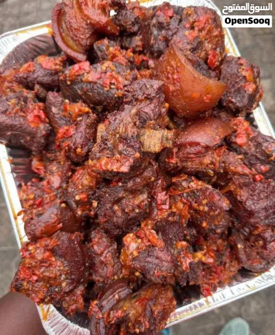 Nigeria suya stew and jollof rice 2