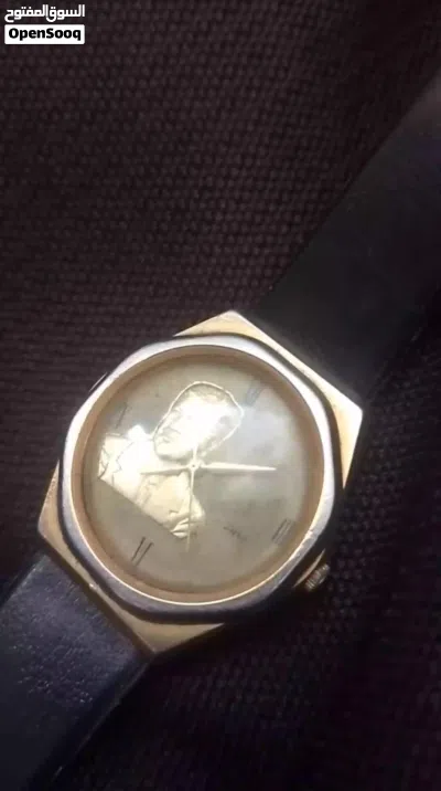 ساعه سويسرية الصنع طلاء ذهب. اهداء من الرئيس السابق صدام حسين عام 1982 السعر 750 دينار Swiss Quartz 4