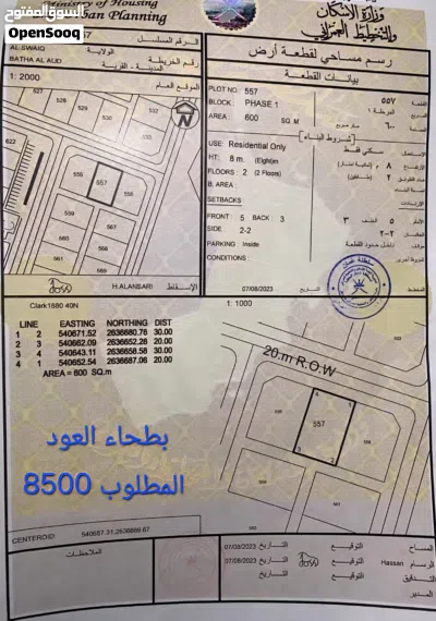 بطحاء العود والشريسة من الفرص النادرة في هذا المخططات اراضي وسط الأحياء والسكينة والخدمات وبسعر جيد 3