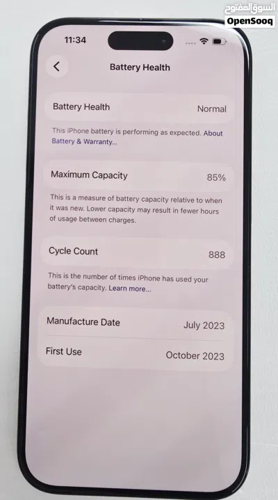 iPhone 15 Pro 256GB 85% - Blue Titanium 3