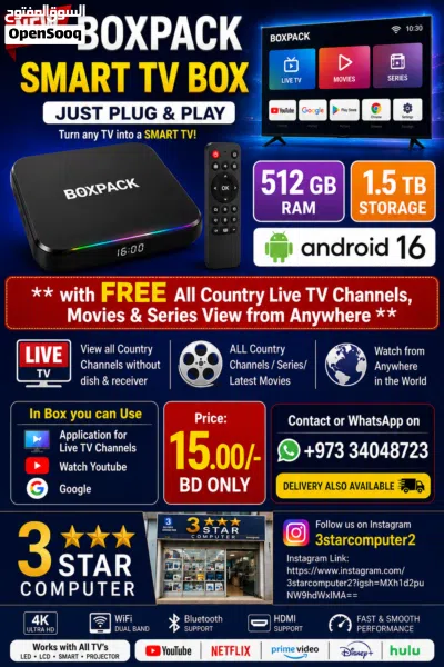 NEW Boxpack Smart TV Box FREE LIVE TV Channels, Movies & Series Just Plug & Play 2