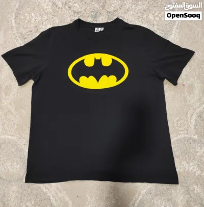 Official DC Comics Batman Logo T-Shirt XL Black Yellow Graphic Tee 3