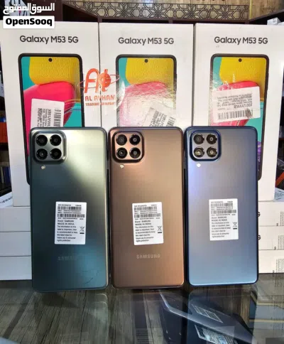 مستعمل اخو الجديد Samsung M53 5G رام 16جيجا 256 أغراضة والكرتونه الأصلية متوفر توصيل 4