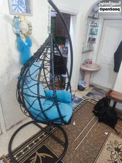 طقم كنب زان +طاولة زجاجية+طاولة تلفاز زجاج وخشب + مرجيحة 4