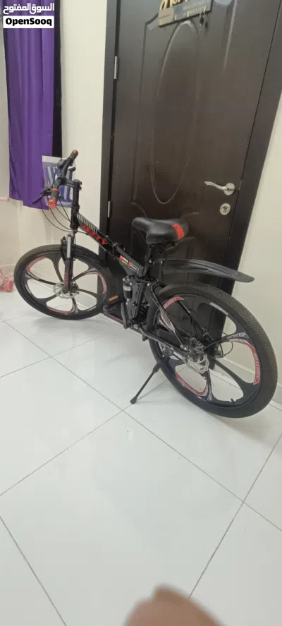 Like-New Geared Folding Bicycle with Helmet & Safety Jacket 3