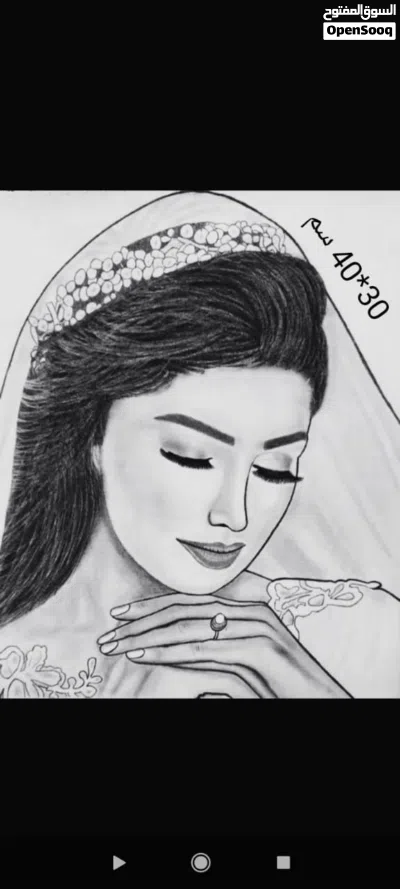 رسم يدوي بأحجام مختلفة حسب الطلب بنصف السعر 3