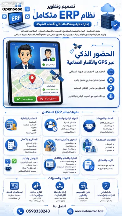 مطور أنظمة ERP انظمة حضور وانصراف ذكية عبر الذكاء الصناعي 2