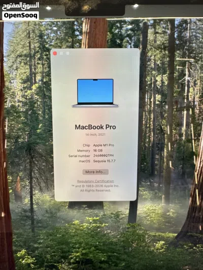 MacBook Pro M1 Pro 16GB RAM 512GB SSD حالة الوكالة 2