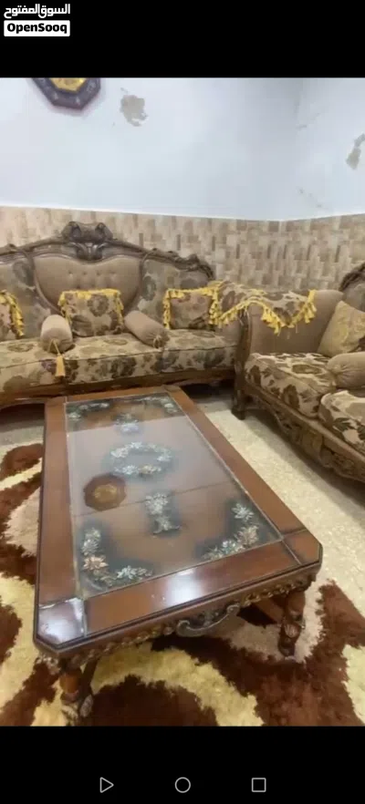 طقم كنب خشب محفور 2