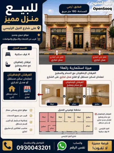 منزل للبيع في شارع النيل 3