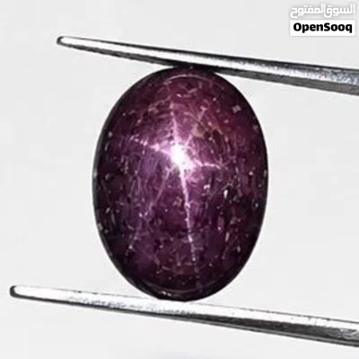خاتم ياقو ت نجمي أفريقي مع فحص المختبر natural african star ruby stone 3