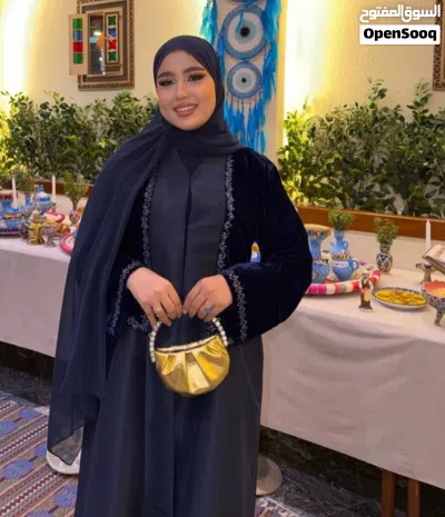 عبايه نسائية لون نيلي 2