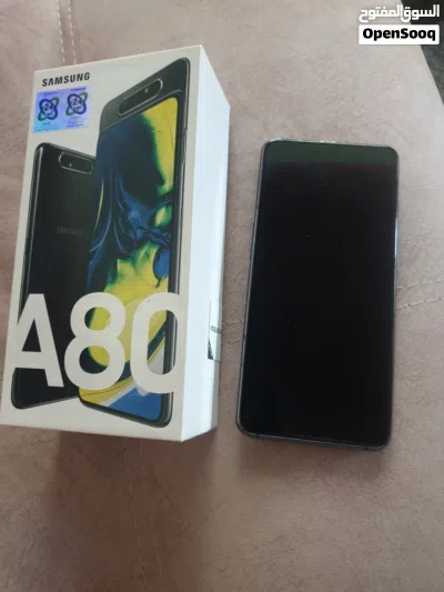 موبايل سامسونج A80 مستعمل بحالة ممتازه 128 جيجا لون اسود ولا كسر ولا خدش 2