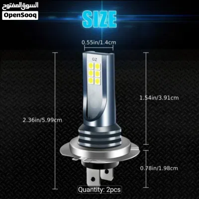 2pcs H7 LED Headlight High Low Beam 3