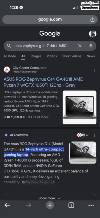 ASUS ROG Zephyrus G14/ Ryzen 7/ 16 Ram / 1TB SSD 2