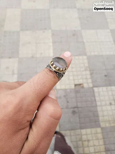 خاتم فضه وعقيق يمني السعر عرطهههه 4