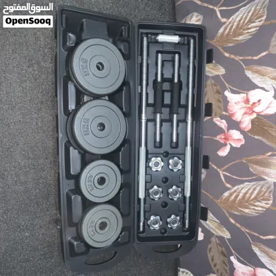 طقم أوزان حديد 50 كجم للبيع طقم دمبل وبار حديد Cast Iron وزن إجمالي 50 كجم، مناسب للتمارين 2