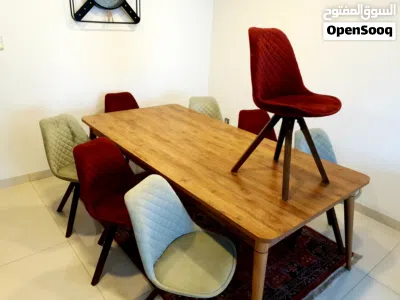 modern 8 persons dinning set with 360_Degree rotating chairs 2