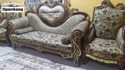 كنب مصري مستعمل في حاله جيده..طقمين من كل لون ..الطقم لسبعة أشخاص 2