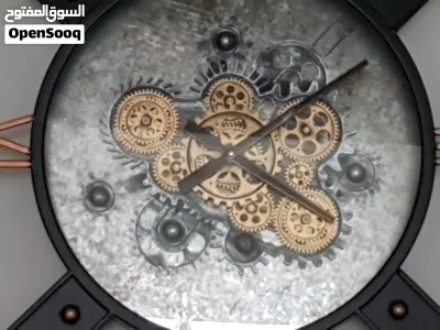 Unique Large Steampunk Wall Clock with Real Moving Gears - Excellent Condition ساعة حائط 2