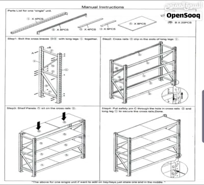 Havey Duty Storage Rack 200cm *60cm *200cm with 4 Lyer 3