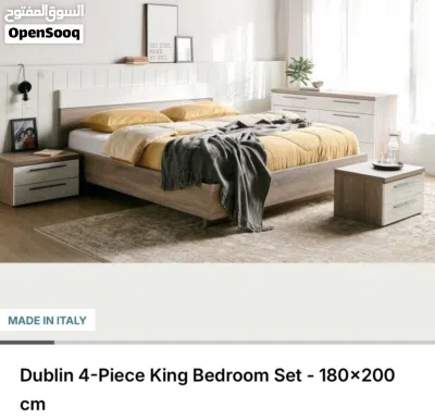 غرفة نوم Home Centre Dublin King مقاس 180×200 تشمل السرير + 2 كومود + وحدة أدراج (Dresser) 6 أدراج 2
