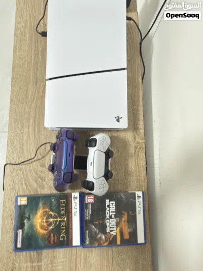 PS5 Disc Edition 1TB + 2 DualSense Controllers + Charging Station +FC 26+Elden Ring+COD Black Ops 6 2