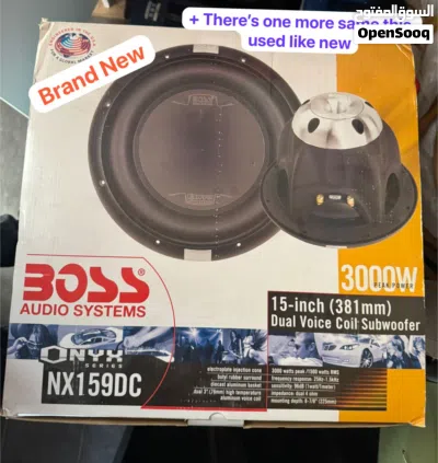 Full sound system:BOSS subs (new+used) + amps + speakers + cap + Pioneer + Kenwood + wires–550 AED 2