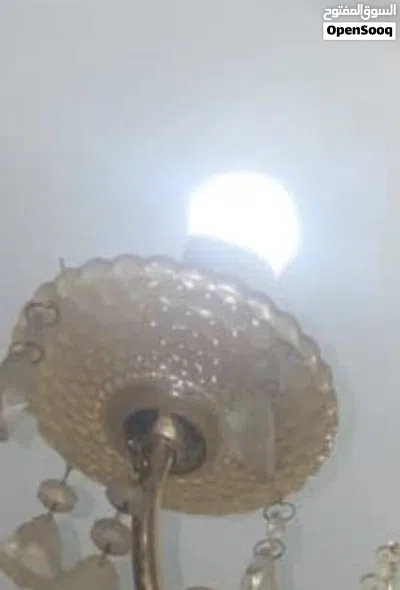 ثريات كرستال لون ذهبي عدد 2 3
